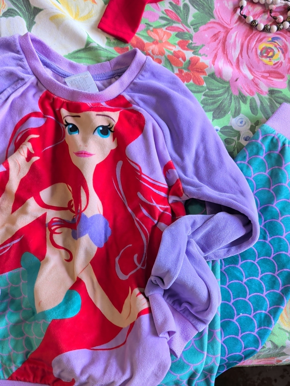 Disney Little Mermaid Ariel Pajama Set - Purple & Red